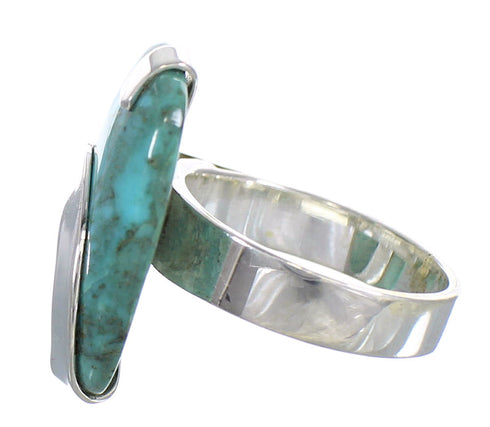 Genuine Sterling Silver And Turquoise Jewelry Ring Size 6-1/4 RX88742